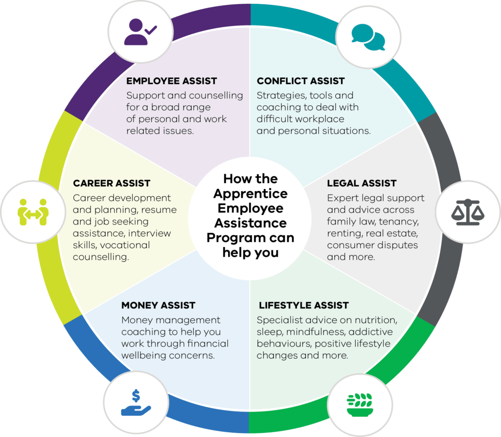 Apprentices wellbeing wheel. 